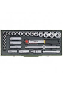 Proxxon 23000 - Trusa de chei tubulare 1/2" - 29 de piese