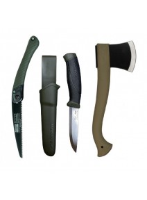 Set cuţit, fierastrau si topor pentru bushcraft/ camping/ vanatoare
