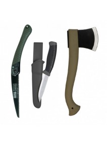 Set cuţit, fierastrau si topor pentru bushcraft/ camping/ vanatoare